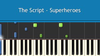 How to play The Script  Superheroes Synthesia Piano Tutorial [upl. by Airitak]