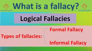 Fallacy  Types of Fallacy  Formal  Informal  Logic  Philosophy Simplified [upl. by Nodnalb]