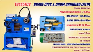 Brake disc and drum skimming machine T8445FCV [upl. by Akimyt872]