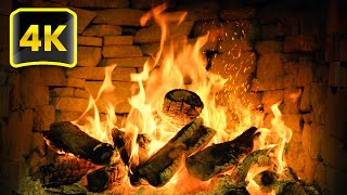 🔥 Relaxing FIREPLACE 3 Hours with Burning Logs and Crackling Fire Sounds for Stress Relief 4K UHD [upl. by Enomaj]