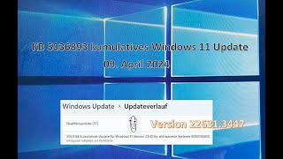 KB 5036893 kumulatives Windows 11 Update vom 09042024 [upl. by Hpotsirhc]