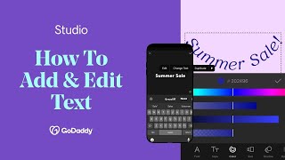 How to Add amp Edit Text  GoDaddy Studio [upl. by Seigler]