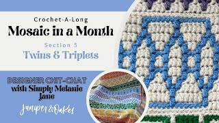 Crochet designer chat w Simply Melanie Jane  Mosaic in a Month  Section 5 Twins amp Triplets [upl. by Surazal51]