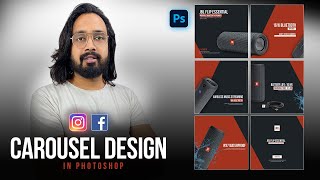 How To Create Instagram Carousel Post Design In Photoshop 2022  Hindi [upl. by Grieve]