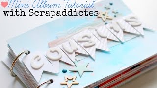 Scrapbooking tutorial  Mini album with Scrapaddictes [upl. by Hewet]