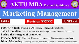 Public Relations Sales promotion pushpull strategy Direct aktu mba notes aktu mba notes 1 sem [upl. by Assenyl97]