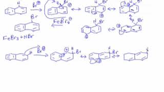 131 Polycyclic Electrophilic Aromatic Substitution Naphthalene 1 vs 2Substitution [upl. by Oicangi]