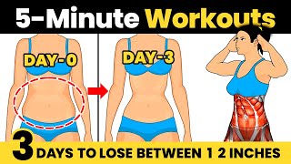 5 Minute STANDING ABS Workout 🔥 Lose Your BELLY FAT in 3 Days [upl. by Helene]