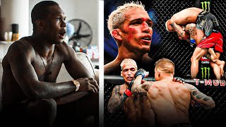 Israel Adesanya Reacts to Charles Oliveira vs Dustin Poirier at UFC269 [upl. by Ettenoj]