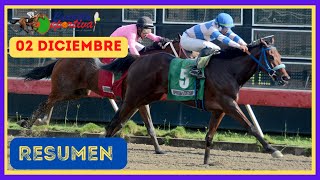 ✅RESUMEN 📽 sábado 02 DICIEMBRE 2023 carreras caballos🏇 en el V Centenario💰 [upl. by Dareece]