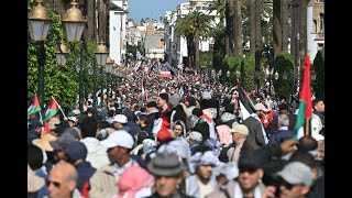 Des milliers de Marocains marchent en soutien aux Palestiniens de Gaza [upl. by Atirat]