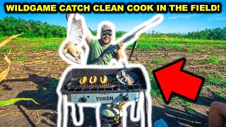 WILDGAME Catch Clean Cook in the FIELD while HUNTING Fast Food Challenge [upl. by Los]