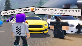 THIS COP STOLE MY CAR THEN LIED TO HIS PARTNERS Roblox [upl. by Aerona449]