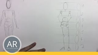 Zeichnen lernen  Aufbau einer weiblichen Figur Teil 1  Akademie Ruhr Tutorial [upl. by Humbert]