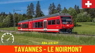 Cab Ride Tavannes  Le Noirmont Jura Railways Switzerland train drivers view in 4K [upl. by Donnell]