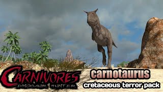 Carnotaurus Carnivores dinosaur hunt cretaceous terror pack DLC  kill animation [upl. by Llerrem]