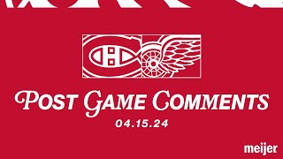 Lucas Raymond JT Compher Derek Lalonde Post Game Comments  April 15 vs MTL [upl. by Negeam]