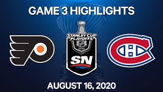 NHL Highlights  First Round Gm3 Flyers  Canadiens  Aug 16 2020 [upl. by Ynez]