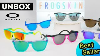 Unbox  Oakley Frogskins แว่นกันแดดสไตล์สปอรต์ ขายดีอันดับหนึ่ง [upl. by Yelwah635]