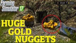 Farming Simulator 17 FINDING HUGE GOLD NUGGETS IN GOLDCREST VALLEY [upl. by Daniala859]