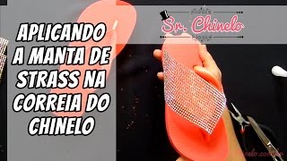 Como aplicar a manta de strass na correia do chinelo [upl. by Arayc]