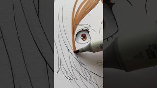 Nobara Drawing using Copic markers shorts anime easydrawing [upl. by Pavior]