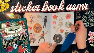 Antiquarian Sticker Book ASMR 🌠🖋📔 Softspoken peeling amp placing stickers pageflipping tracing [upl. by Llerret]