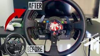 I Bolted a Real Steering Wheel to My Thrustmaster TMX  Xbox Wheel Setup [upl. by Tavie]