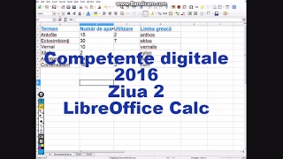 Competente digitale 2016  Ziua 2  Subiectul IV  LibreOffice Calc [upl. by Mancino182]