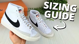 NIKE BLAZER SIZING GUIDE Are Nike Blazers True To Size CHARTS [upl. by Assyli398]