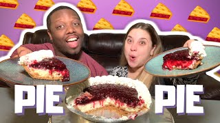 Pie Mukbang Marionberry Cheesecake  Movie Reviews [upl. by Vastah]