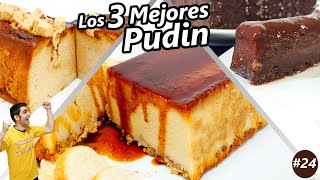 3 PUDIN con DELICIOSOS 😍🍮😋 Las 3 MEJORES RECETAS FÁCILES  21 Postre tarta torta o pastel [upl. by Narat275]