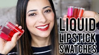 LIQUID LIPSTICK SWATCHES Giorgio Armani Lip Magnet Swatches  Review  Ysis Lorenna [upl. by Llekcor945]