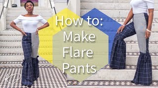 HOW TO SEW FLARED PANTS FOR WOMEN  KIM DAVE [upl. by Jezabella]