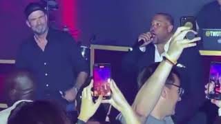 Watch Jurgen Klopp rap on stage with John Barnes as Liverpool boss enjoys party with Reds players [upl. by Lokcin]