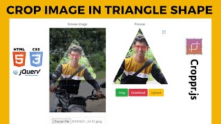 How to crop picture in triangle shape using jQuery  How to use cropper js in JavaScript [upl. by Mohamed]