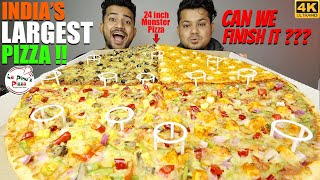 CAN WE FINISH INDIAS LARGEST PIZZA  24inch Monster Pizza From La Pinoz Mukbang with Elder Brother [upl. by Anod]