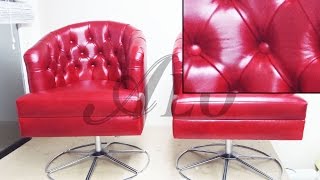 HOW TO REUPHOLSTER A LEATHER TUFTED TUB CHAIR  ALO Upholstery [upl. by Nishi]