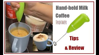 How To Froth Milk for Cappuccinos amp Lattes using handheld Frother wand  Coffee with milk Frother [upl. by Aztiram]