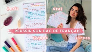 RÉUSSIR SON BAC DE FRANÇAIS  oral écrit fiches stress [upl. by Greenwood]