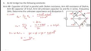 Schering Bridge  Example Problems 12  Electrical Instruments  EIM   Lec  52 [upl. by Joela24]