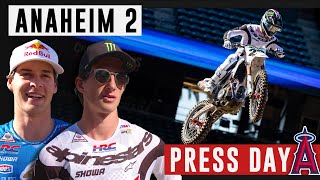 2023 Anaheim 2 Supercross  Press Day ft Sexton Lawrence and more [upl. by Abbotsun]