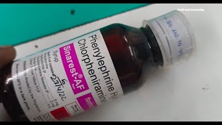 Sinarest af syrup uses in hindi  sinarest af for common cold  sinarest af for allergic cough [upl. by Trever]