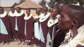 A Tanzanian Maasai tribes singing and jumping dance in their boma [upl. by Polish]