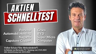 AktienSchnelltest inkl BYD Porsche Automobil Holding Nagarro Capstone Copper Crocs usw [upl. by Euqinay497]