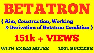 BETATRON  AIM PRINCIPLE CONTRUCTION WORKING OF BETATRON  NUCLEAR PHYSICS  WITH EXAM NOTES [upl. by Rosette]