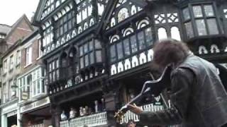 Awesome Electric Violin  Ed Busking Chester [upl. by Yesnnyl]