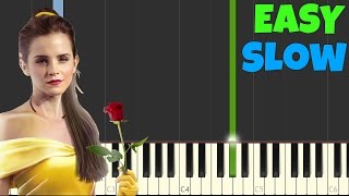 The Beauty And The Beast SLOW Easy Piano Tutorial SynthesiaSheet Music [upl. by Michi]