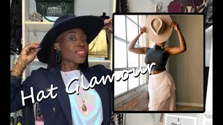 HAT GLAMOUR  4 WAYS TO WEAR A WIDE BRIM FEDORA HAT [upl. by Norvun]