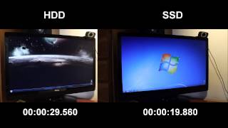 SSD vs HDD Windows 7 Boot Time SATA 2 [upl. by Ecital]